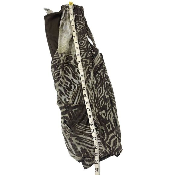SOLO MODA safari animal print surplice ruched faux wrap sleeveless top medium - Picture 3 of 12